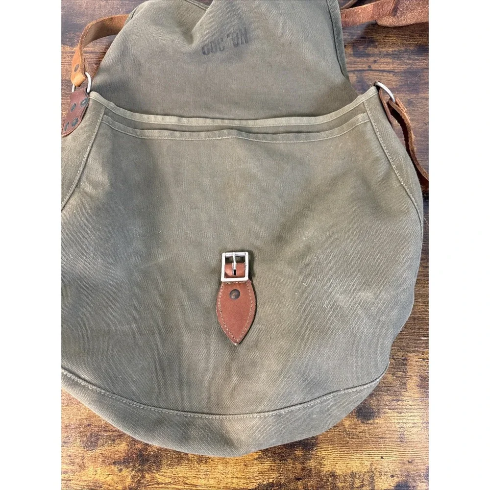 Gokey No. 300 Canvas & Bridle Leather Satchel – USA‑Made – Vintage Army Green